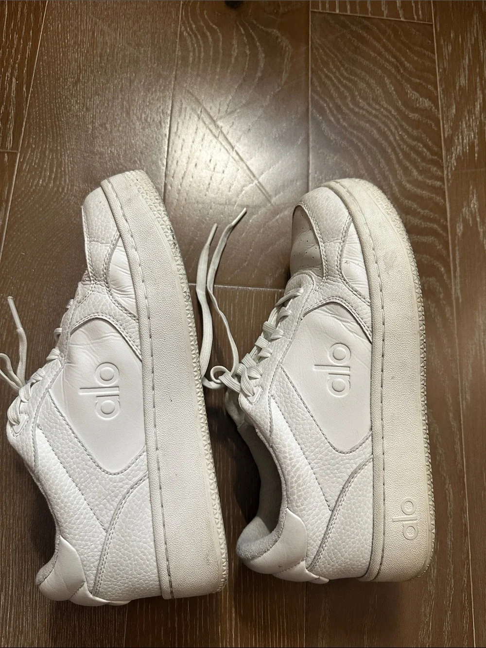 ALO Yoga White Sneakers with Gum Sole